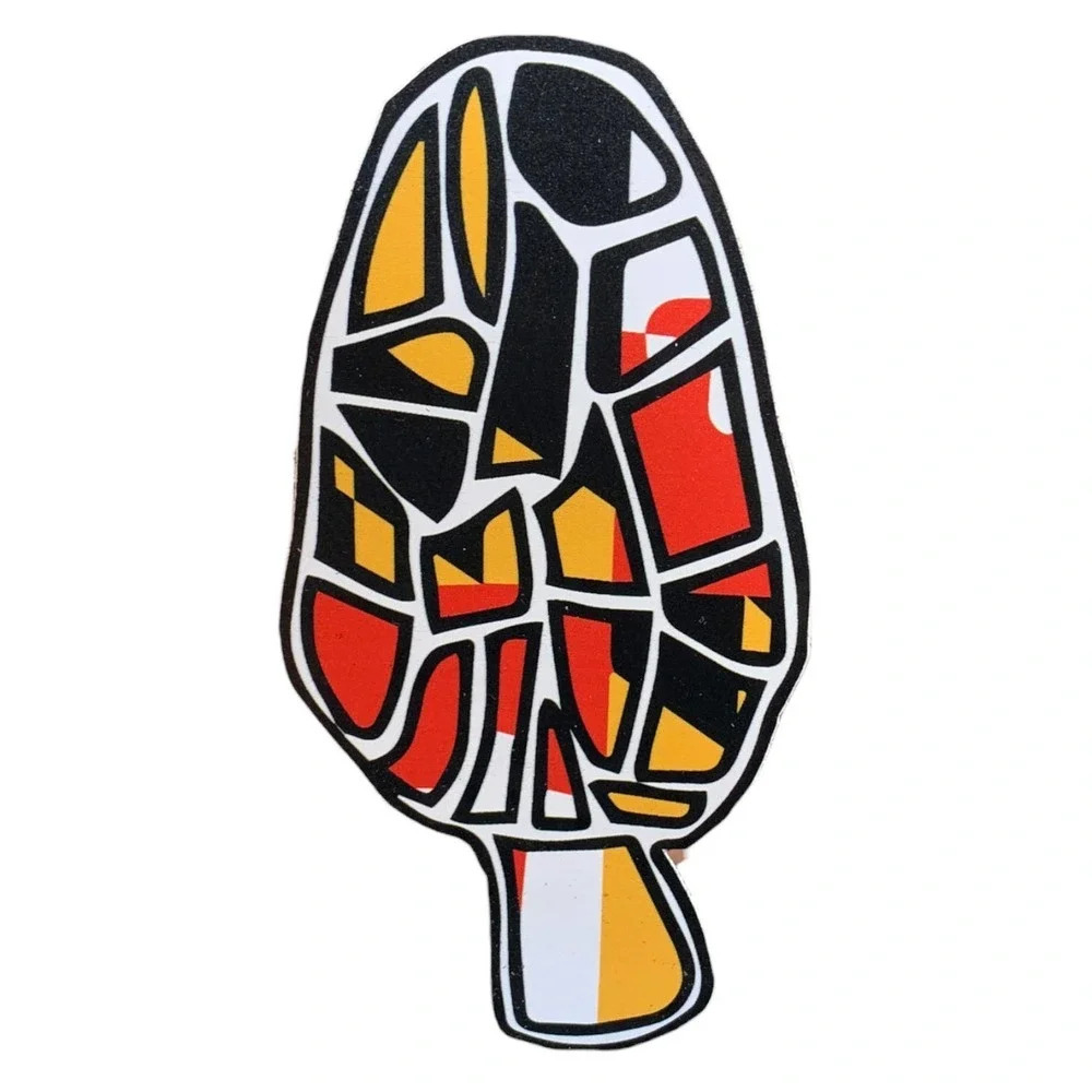 Maryland Morel Vinyl Sticker Bumper Water Bottle Decal Mushroom Mycology Flag